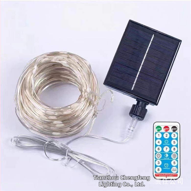 Solárny reťaz svetiel s koženým šnúrkou, vo forme kvetu, na vonkajšie použitie, IP65 vodotesné, ovládanie tlačidlom
