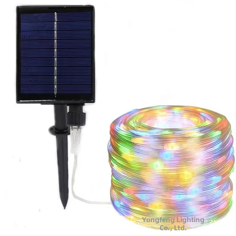 Solárny reťaz svetiel s koženým šnúrkou, vo forme kvetu, na vonkajšie použitie, IP65 vodotesné, ovládanie tlačidlom