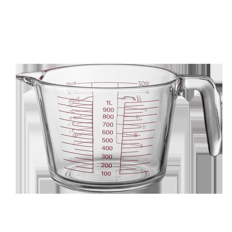 Sklenená odmerka s držadlom, pomôcka na pečenie, moderný dizajn