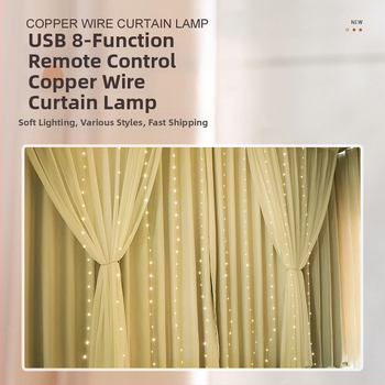 LED závesné svetlo s 100 LED, USB napájanie, diaľkové ovládanie, IP44 vodotesné, 6W