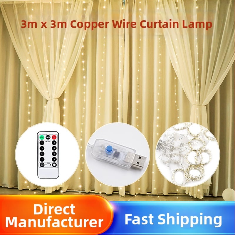 LED závesné svetlo s 100 LED, USB napájanie, diaľkové ovládanie, IP44 vodotesné, 6W