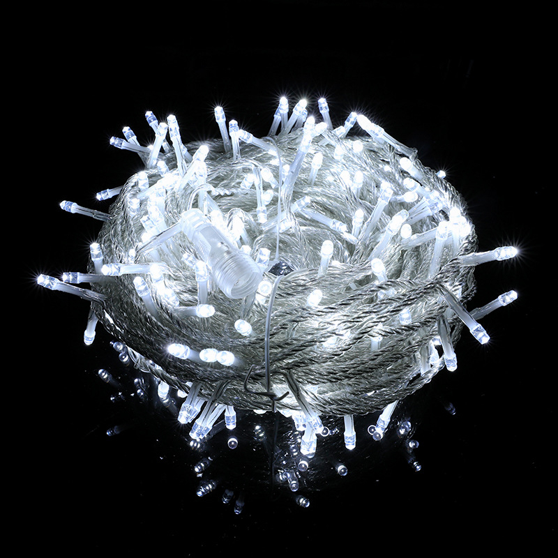 LED svetelný reťaz pre omotávanie stromu, 24V nízke napätie, vonkajšia IP65 vodotesná, 3W zdroj, model YS-056-1, ovládanie tlačidlom, prispôsobiteľný