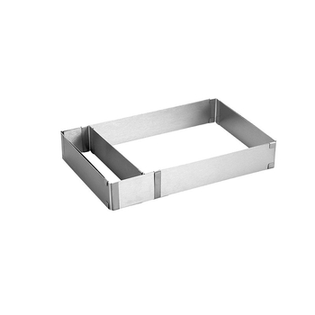 Nerezová oceľová obdĺžniková forma na koláče s mousse kruhom a fondánovou formou