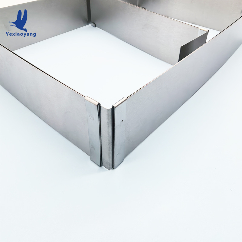 Nerezová oceľová obdĺžniková forma na koláče s mousse kruhom a fondánovou formou