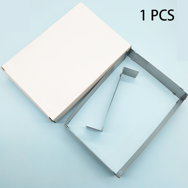 Nerezová oceľová obdĺžniková forma na koláče s mousse kruhom a fondánovou formou