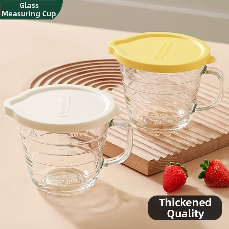 Meracia miska na pečenie, priehľadná, mikrovlnná odolnosť, s držadlom, sklenená, bez olova