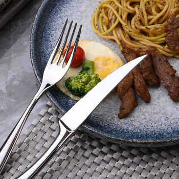 Set jedálneho príbora z nerezovej ocele 304 – nôž a vidlica na večeru, zrkadlové leštenie, minimalistický štýl, ručne vyrobené