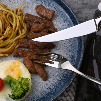 Set jedálneho príbora z nerezovej ocele 304 – nôž a vidlica na večeru, zrkadlové leštenie, minimalistický štýl, ručne vyrobené