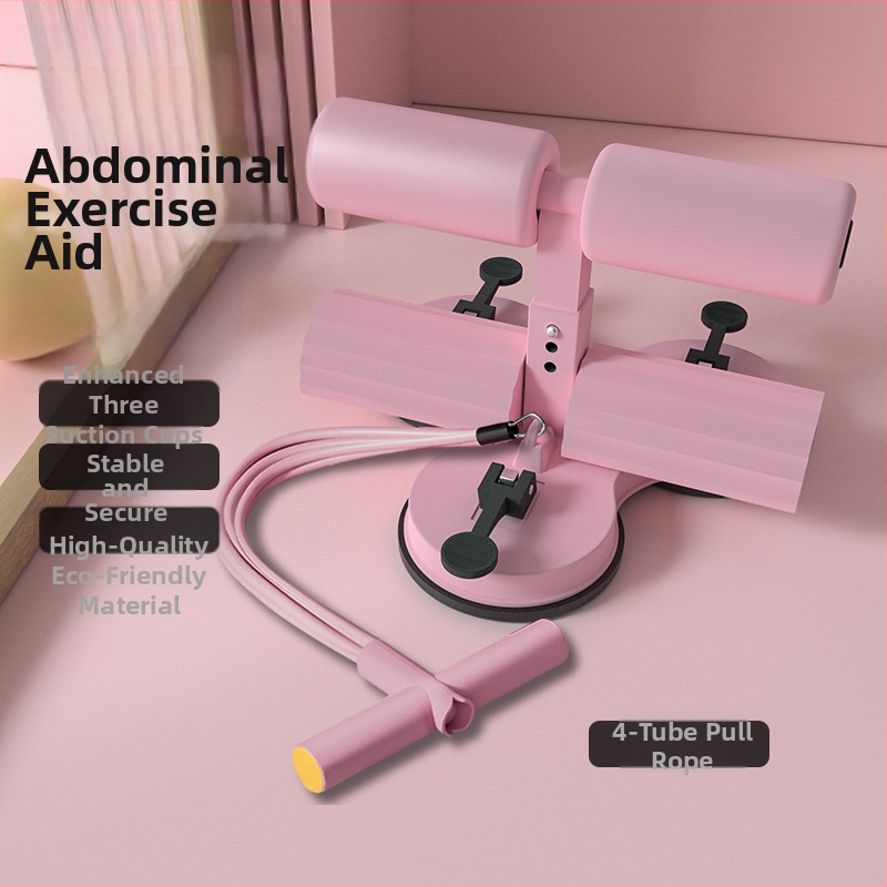 Sit-up pagalbinė įranga su trimis siurbimo taurėmis, lygiagrečiomis strėlėmis, įtempimo virve ir telefono laikikliu — modelis 20250416, svoris 1500 g