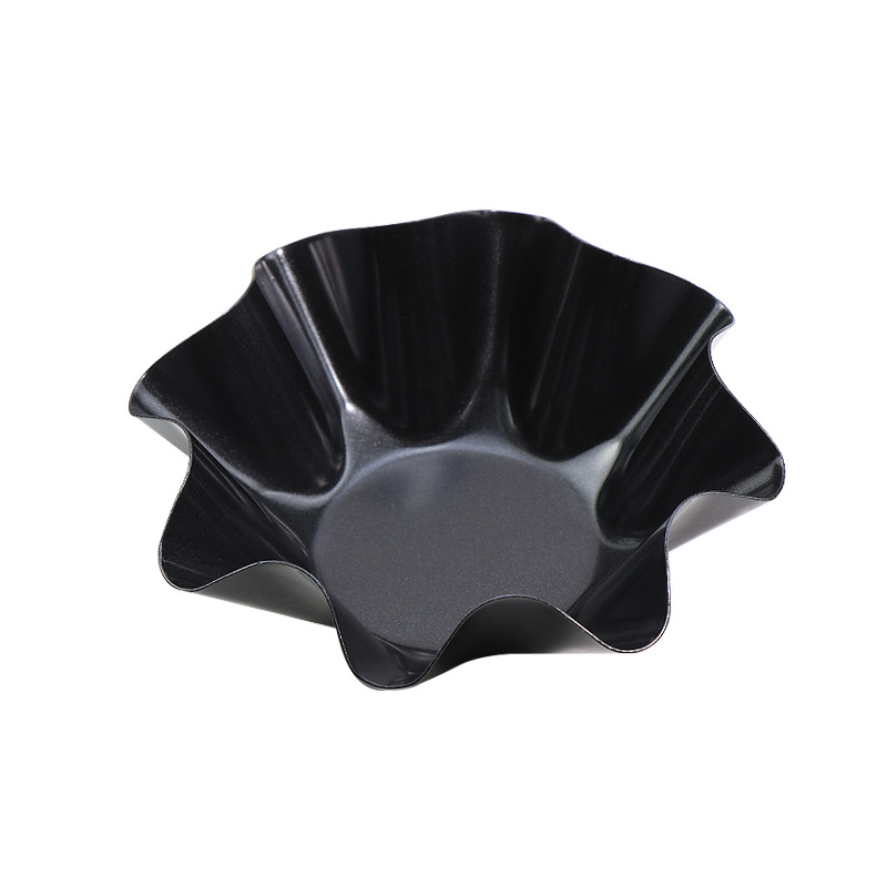 Forma na pečenie s tvarom kvetu z karbónovej ocele s protiprilepením, vhodná na vajíčkové tartové koláčiky, koláče, tortilly a ovocné koláče