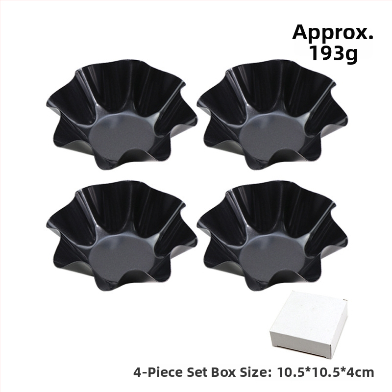 Forma na pečenie s tvarom kvetu z karbónovej ocele s protiprilepením, vhodná na vajíčkové tartové koláčiky, koláče, tortilly a ovocné koláče