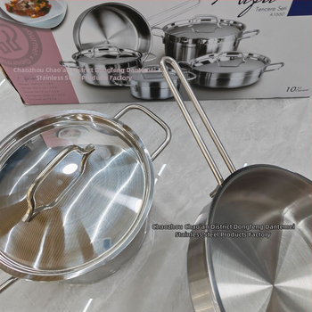 9-dielna sada riadu z nehrdzavejúcej ocele 201, s viacvrstvovým dnom, nepriľnavým povlakom, vhodná pre indukciu