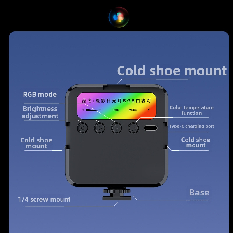 Mini selfie gaismas lampiņa, pārnēsājama mobilajam telefonam, piemērota tiešraidei (gaismas avota jauda: 30; spriegums: 5V; lietošana: rokas turama)