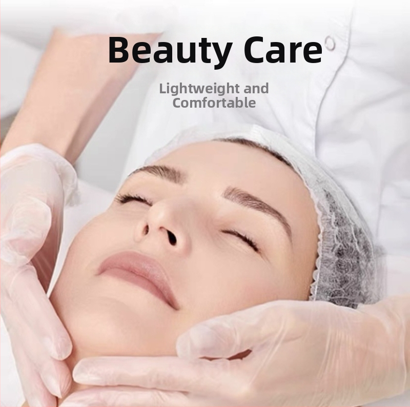 Vienreizējās lietošanas caurspīdīgi PVC cimdi skaistumkopšanas saloniem, piemēroti masāžai un muguras masāžai