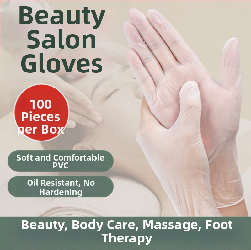 Jednorázové priehľadné PVC rukavice pre kozmetické salóny, vhodné na masáž a masáž chrbta