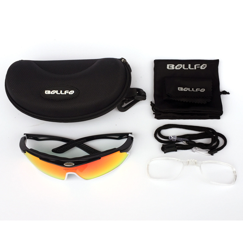 BOLLFO BF011 okuliare na cyklistiku, rám TR90+PC, plný rám, vymeniteľné šošovky, nastaviteľná nosová opierka