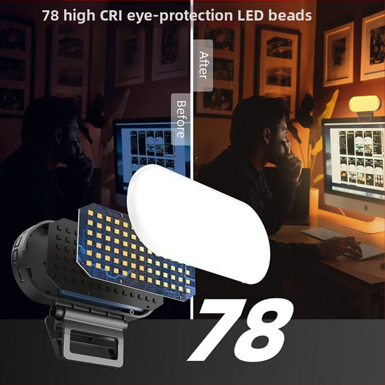 Lumină LED mini pentru fotografiere și streaming LIVE, 78 LEDuri, baterie încorporată de 3000 mAh, intrare 5V, rază de iluminare 3–6 m