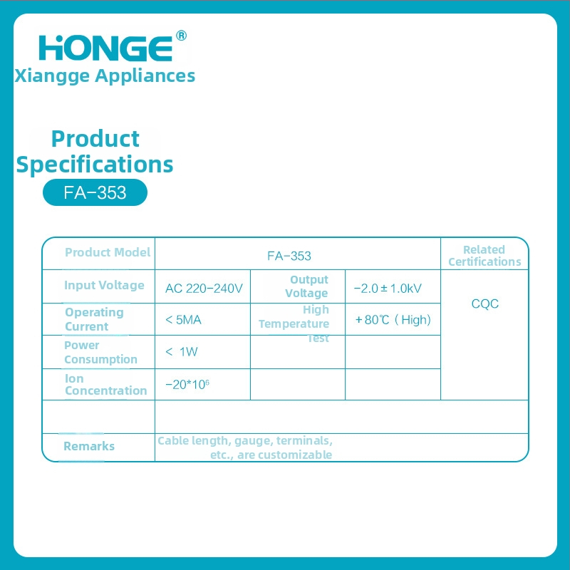 Neigiamų jonų generatorius — oro valymas ir dulkių šalinimas — 24V DC