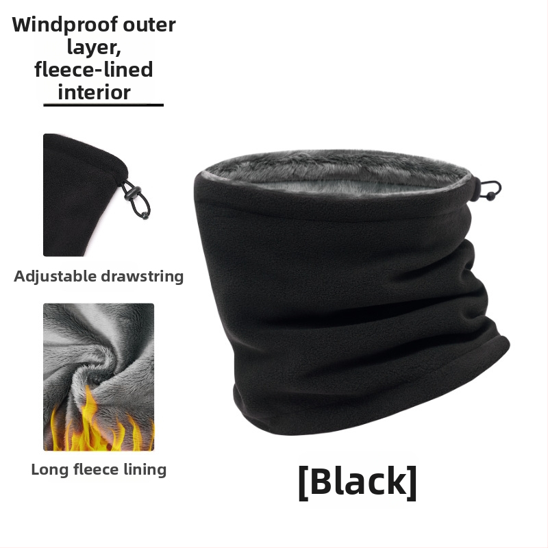 Maska na tvár na vonkajšiu jazdu na bicykli, dvojvrstvová s fleecovou podšívkou, polyester – vetruodolná, teplá, unisex