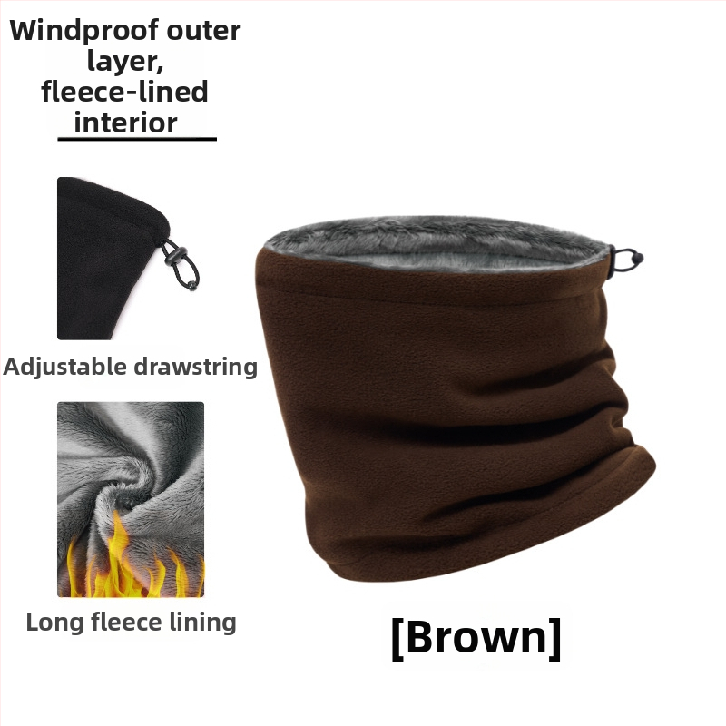 Maska na tvár na vonkajšiu jazdu na bicykli, dvojvrstvová s fleecovou podšívkou, polyester – vetruodolná, teplá, unisex