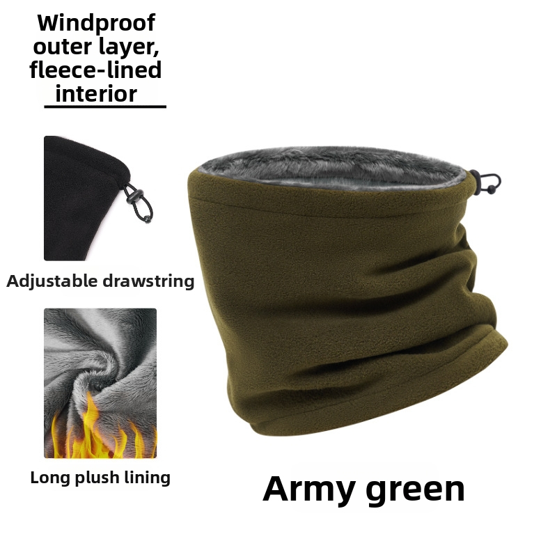 Maska na tvár na vonkajšiu jazdu na bicykli, dvojvrstvová s fleecovou podšívkou, polyester – vetruodolná, teplá, unisex