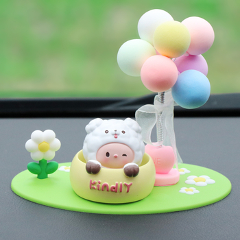 Roztomilá ozdoba do auta s kývajúcou hlavou na uvoľnenie, ozdoba z živice pre interiér auta a stôl