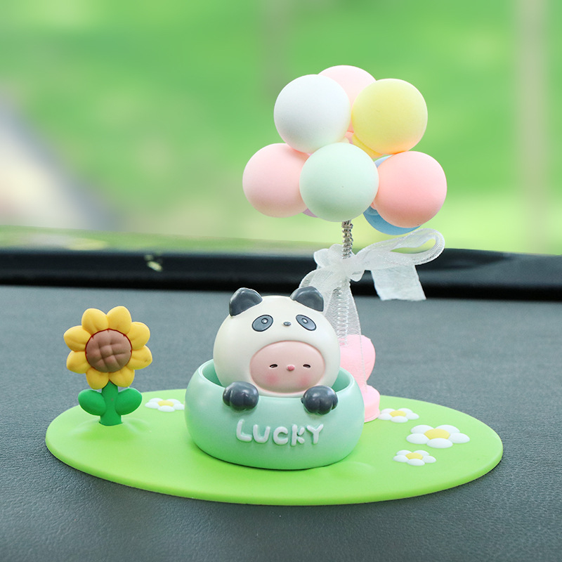 Roztomilá ozdoba do auta s kývajúcou hlavou na uvoľnenie, ozdoba z živice pre interiér auta a stôl