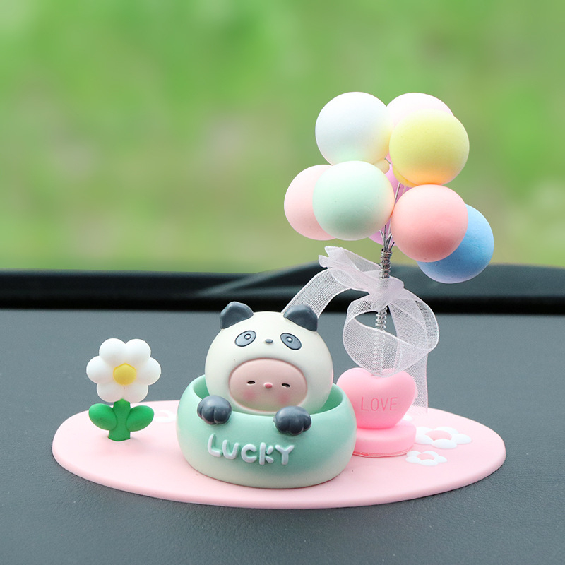 Roztomilá ozdoba do auta s kývajúcou hlavou na uvoľnenie, ozdoba z živice pre interiér auta a stôl