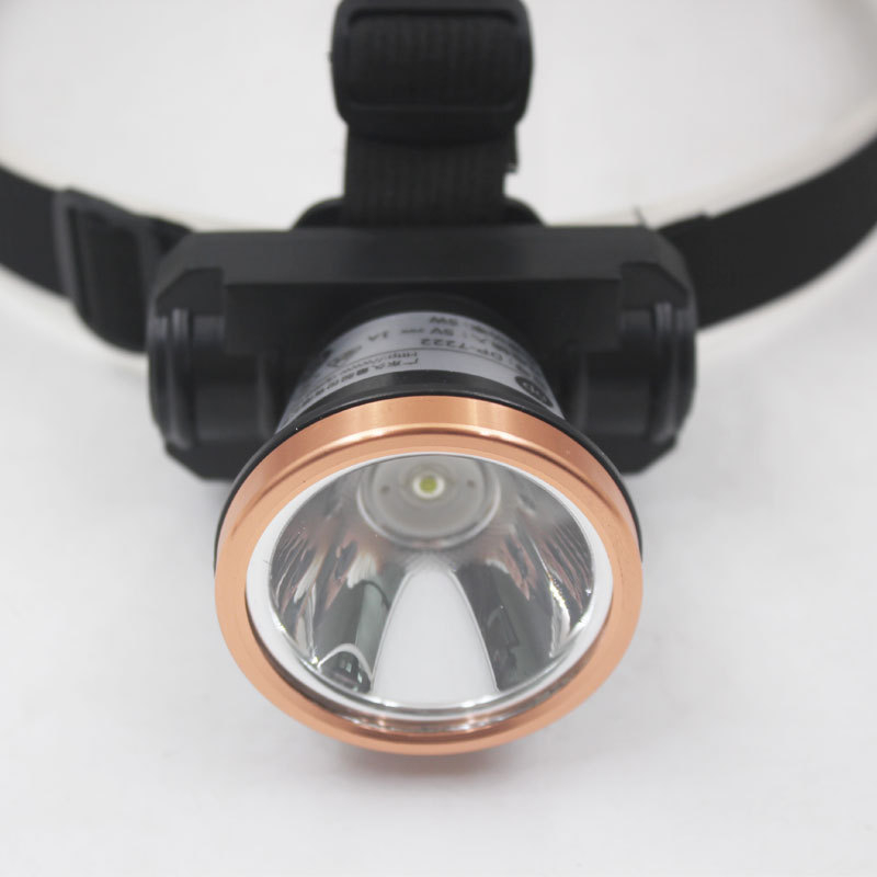 LED čelovka 7222, 1200mAh nabíjateľná batéria, 5W, dosah 50-100m, pre vonkajšie použitie