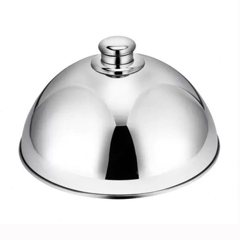 Nerezový poklop na steaky a teppanyaki — Viacúčelový kryt pre dim sum a západné jedlá (Pôvod: Chaozhou; Značka: Food from all lakes; Materiál: Nerezová oceľ; Štýl: Ľahký luxus; Kvalita: Prvotriedny)