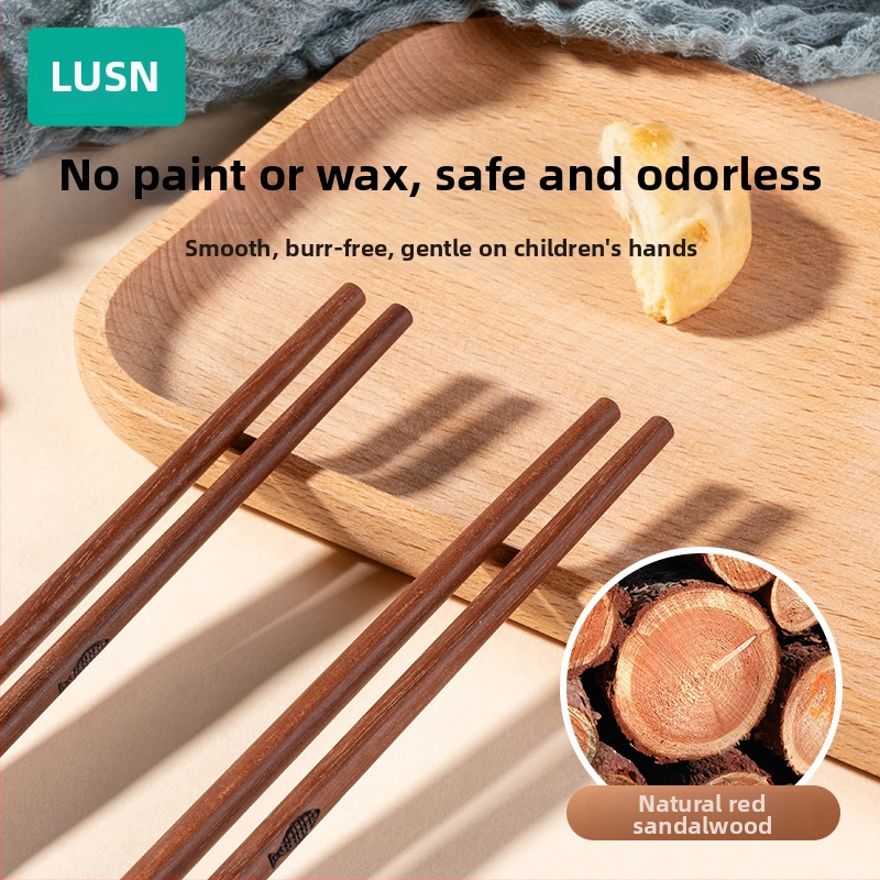 Παιδικά ξύλινα chopsticks για εκπαίδευση – μάρκα LUSN, υλικό: σανταλόξυλο, μοτίβο μονόχρωμο, κατάλληλα για παιδιά