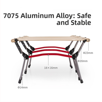 Starry vonkajšia zložiteľná kempingová posteľ s hliníkovým rámom, 2,8 kg, nosnosť 150 kg, povrch z 1000D plaid tkaniny