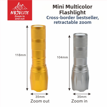 LED baterijska svjetiljka s tijelom od aluminijske legure, napajanje 3x AAA, domet 100–200 m, trajanje baterije 18 sati