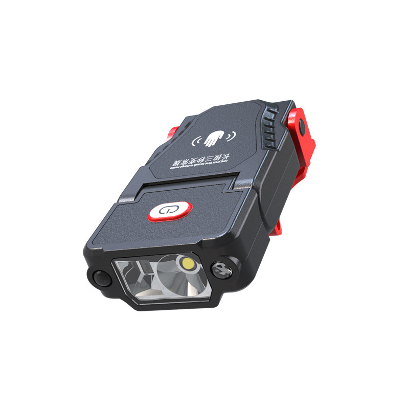 LED čelovka s klipom na klobúk a šiltom, nabíjateľná 3.7V, kapacita batérie 1200, ručné stlačenie napájanie