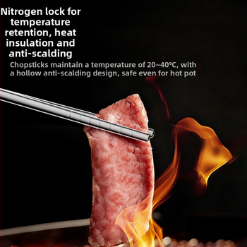 Ξυλάκια από τιτάνιο, αντιβακτηριακά και κατά της μούχλας, ανθεκτικά στη θερμότητα, ποιότητας τροφίμων, σετ 5 ζευγάρια