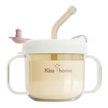 Detská fľaša na mlieko so slamkou, štýl karikatúry, odolná voči pádu, učebný pohár na priame pitie, 1+ rokov, PP