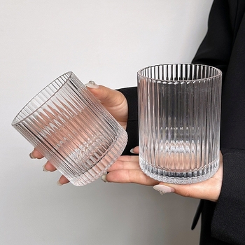 Ποτήρι γυάλινο για ροφήματα | Σύγχρονος μινιμαλιστικός σχεδιασμός, χωρίς λαβή και καπάκι | Γυαλί υψηλής θερμικής αντοχής | Πιεστό, ημι-χειροποίητο