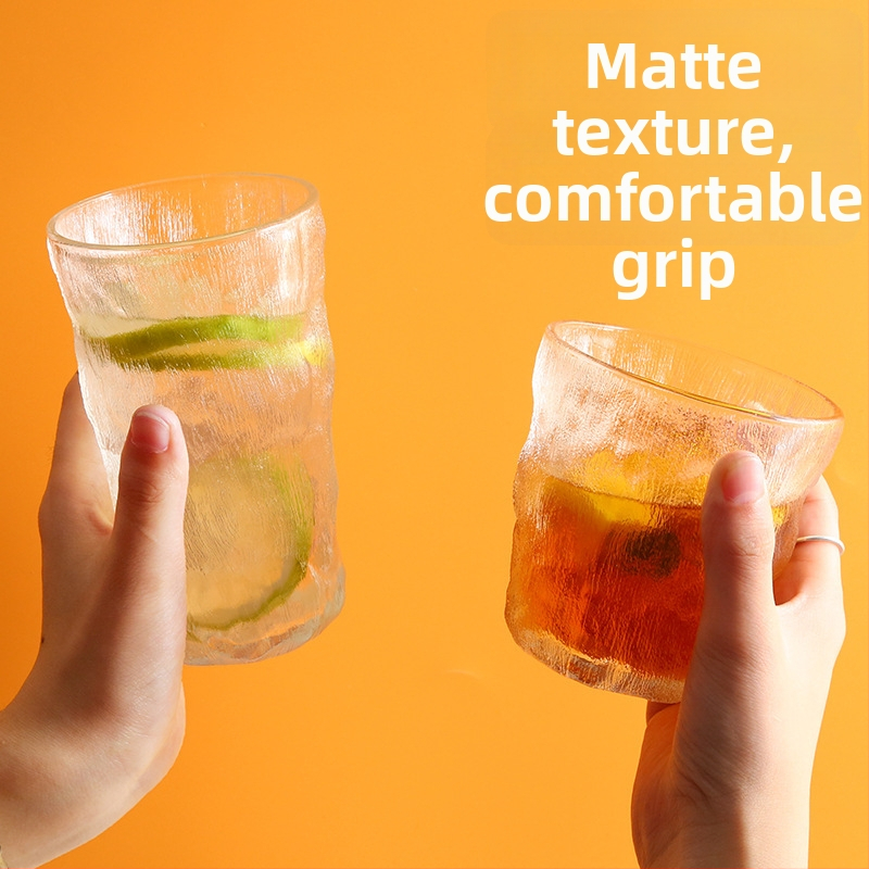 Κύπελλο από γυαλί soda-lime, Glacier μοτίβο, μονότοιχο, στρογγυλό, χωρίς λαβή