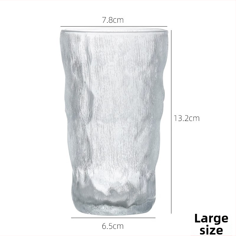 Κύπελλο από γυαλί soda-lime, Glacier μοτίβο, μονότοιχο, στρογγυλό, χωρίς λαβή