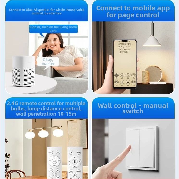 Viedā LED E27 spuldze, regulējams spilgtums, krāsu maiņa, vadība lietotnē, 110-265V