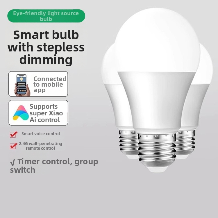 Viedā LED E27 spuldze, regulējams spilgtums, krāsu maiņa, vadība lietotnē, 110-265V