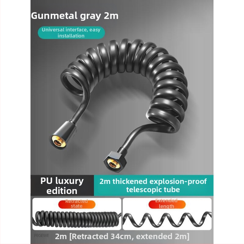 Teleskopická hadica pre WC sprchovanie, univerzálne použitie s bidetom a sprchou, s pružinovým trubovým rozšírením