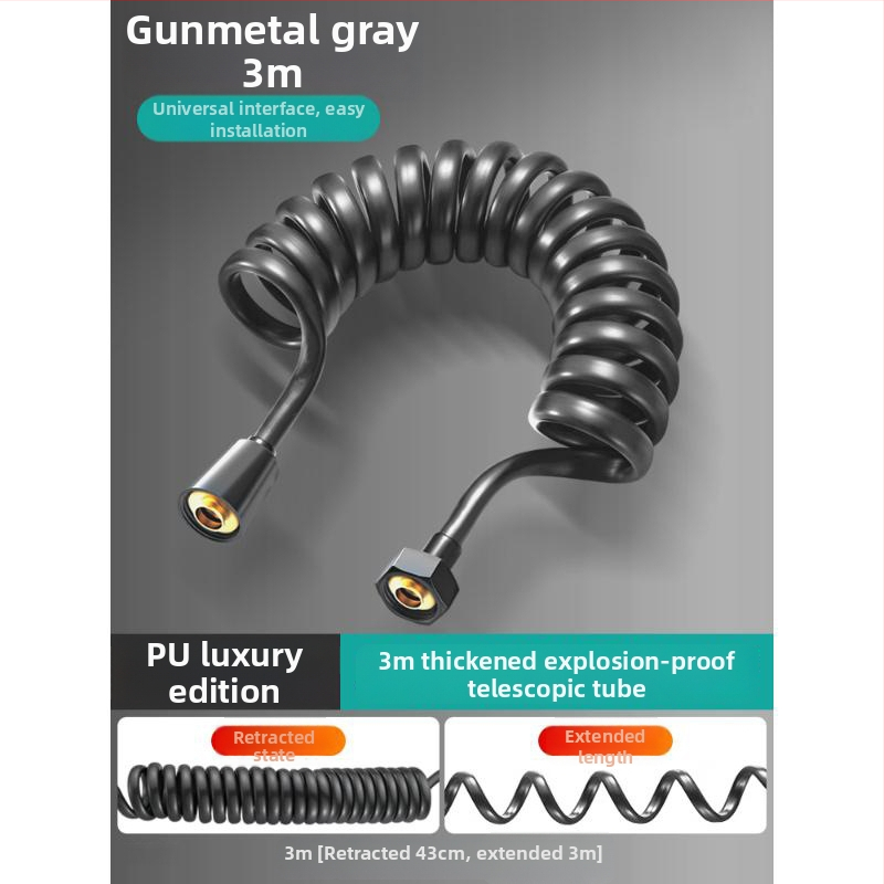 Teleskopická hadica pre WC sprchovanie, univerzálne použitie s bidetom a sprchou, s pružinovým trubovým rozšírením