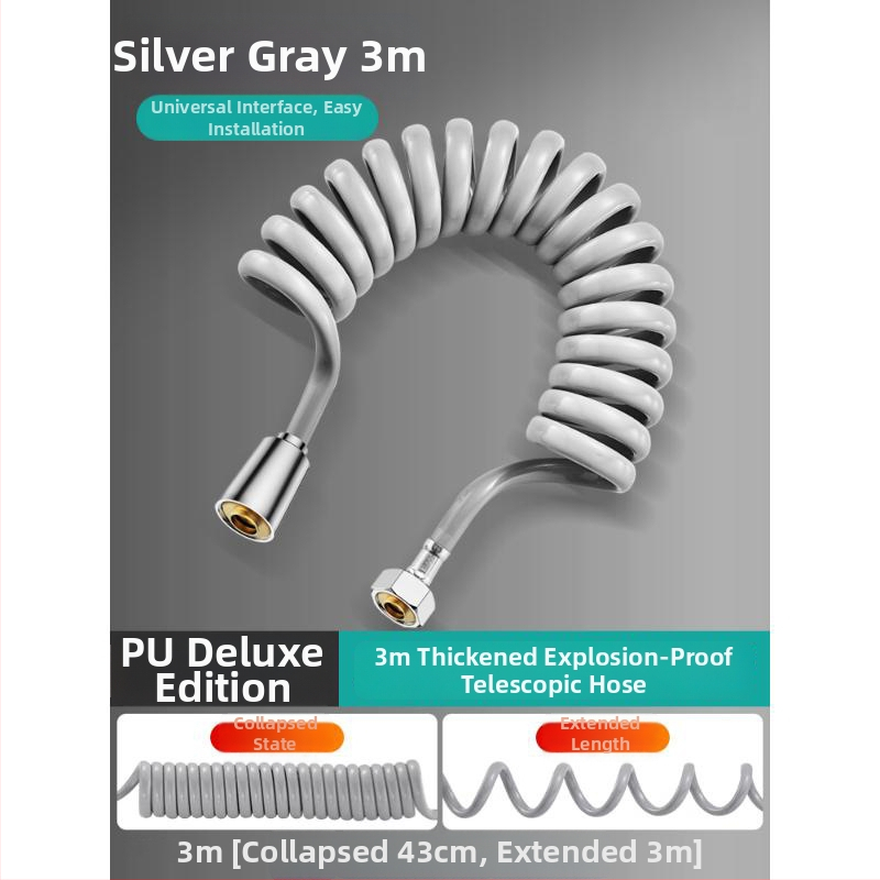 Teleskopická hadica pre WC sprchovanie, univerzálne použitie s bidetom a sprchou, s pružinovým trubovým rozšírením