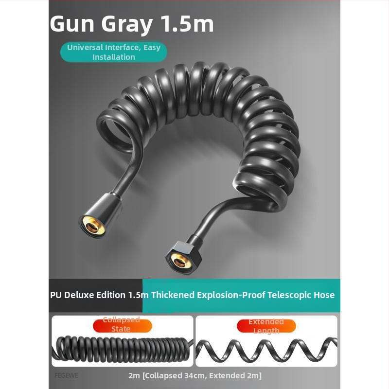 Teleskopická hadica pre WC sprchovanie, univerzálne použitie s bidetom a sprchou, s pružinovým trubovým rozšírením