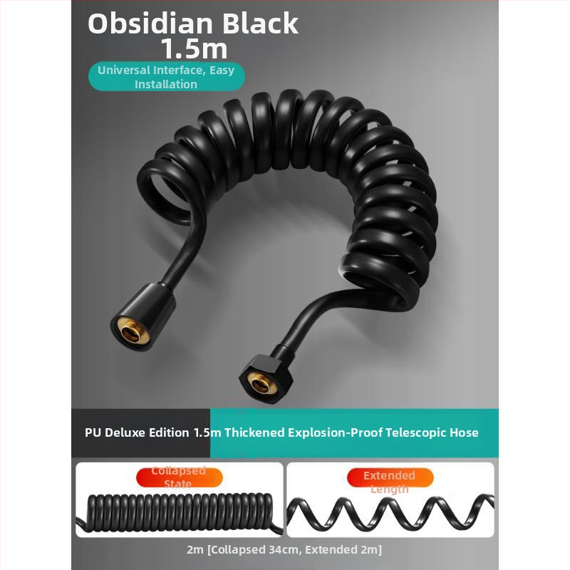 Teleskopická hadica pre WC sprchovanie, univerzálne použitie s bidetom a sprchou, s pružinovým trubovým rozšírením