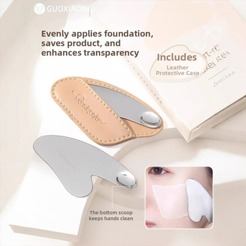 Guoxiaoniu špachtľa na bázu s tvarom srdca, nerezová oceľ, dvojstranný nástroj na nanášanie a zoškrabanie