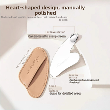 Guoxiaoniu špachtľa na bázu s tvarom srdca, nerezová oceľ, dvojstranný nástroj na nanášanie a zoškrabanie