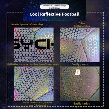 PSYCHE PU futbal – šité na stroji, reflexné nočné svetlo, kód HF-F5020, kategória Futbal