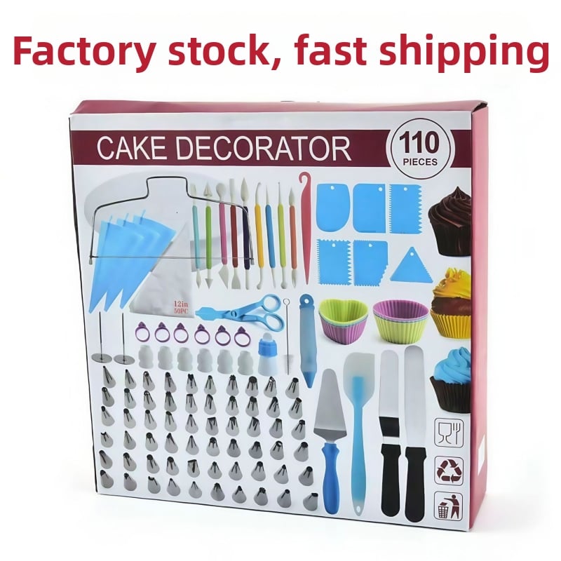 Sada zdobiacích dýzok na torty – 430 nerezová oceľ, PP a silikón, domáce pečenie